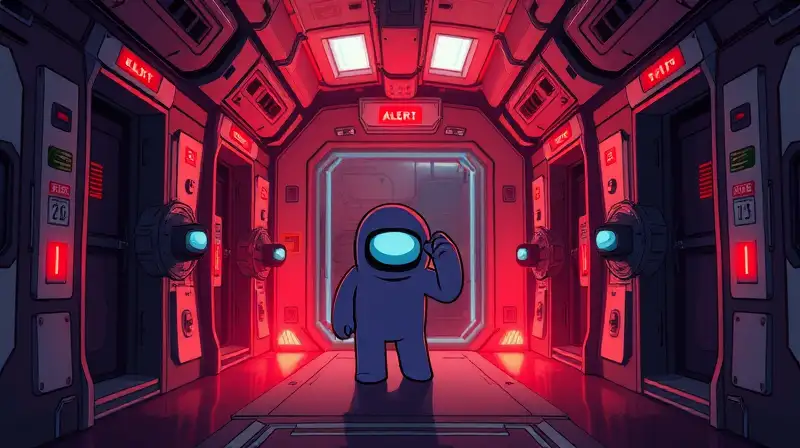 Personajes de Among Us en tensión espacial