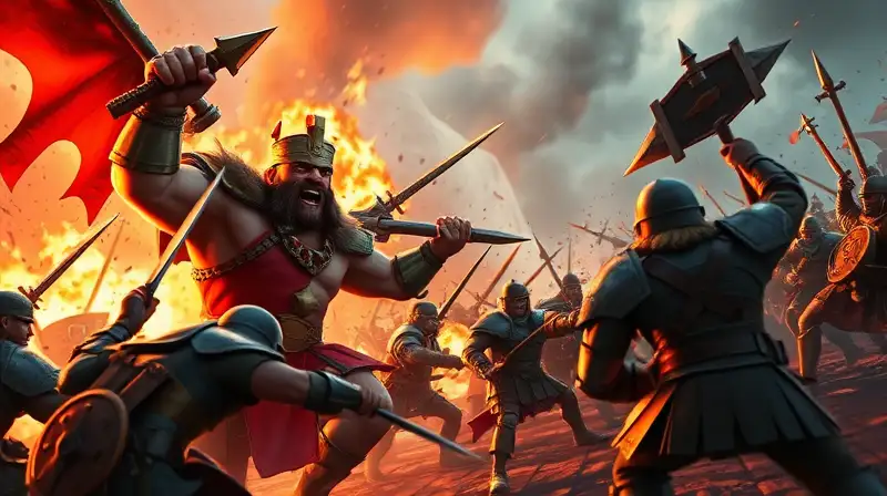 Barbarian King lidera batalla épica medieval