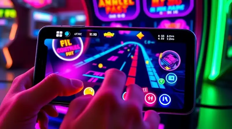 Juego móvil rápido con controles coloridos