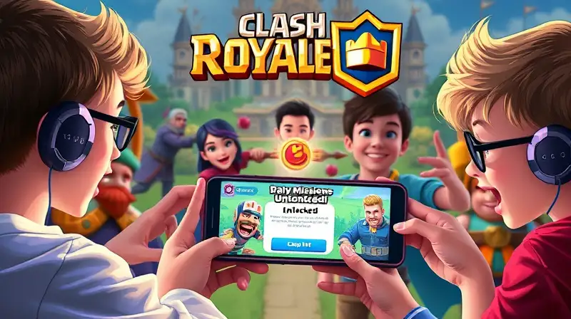 Jóvenes juegan Clash Royale en smartphones