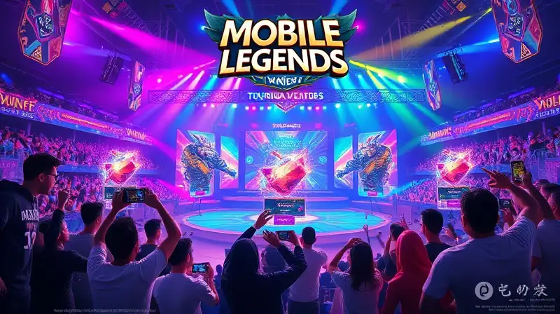 Arena vibrante de torneo Mobile Legends emocionante