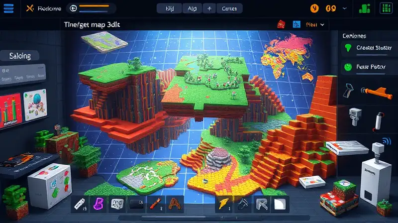 Interfaz creativa y colorida para mapas Minecraft
