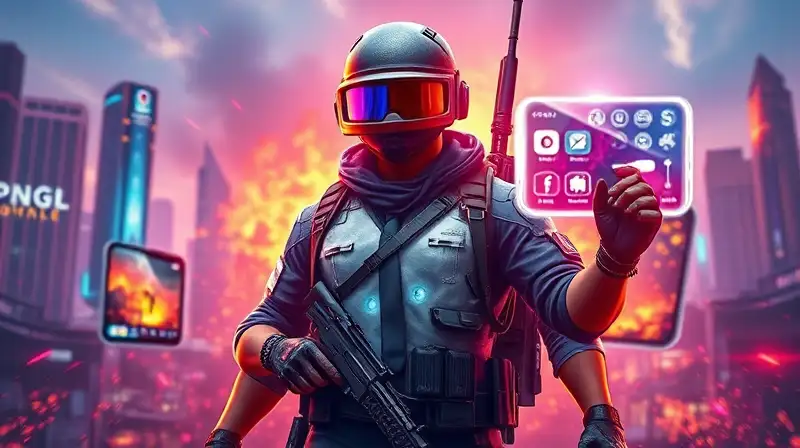 Soldado futurista con equipo de PUBG móvil