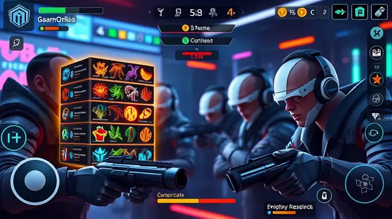 Interfaz futurista de juego multijugador competitivo