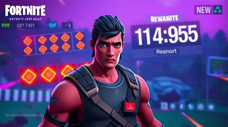 Personaje de Fortnite preocupado con cuenta atrás