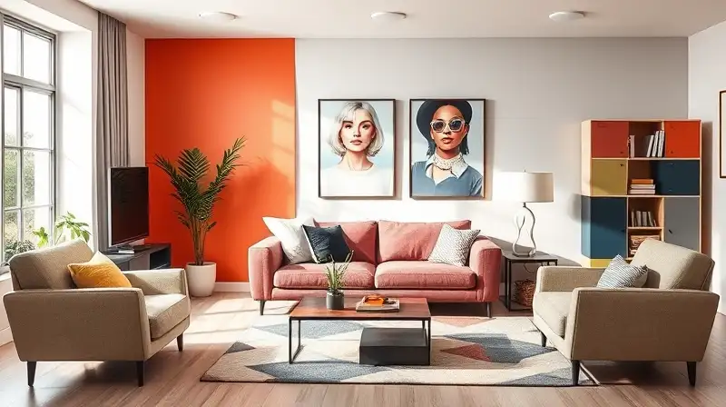 Muebles modernos y coloridos con diseño minimalista