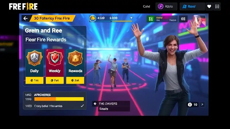 Juego Free Fire dinámico con interfaz futurista