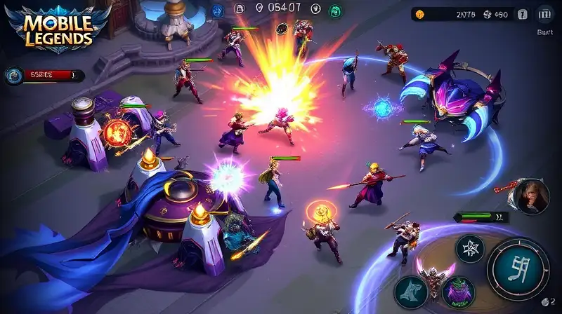 Batalla intensa de héroes en Mobile Legends
