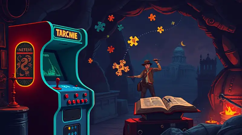 Máquina arcade vintage con arte pixelado