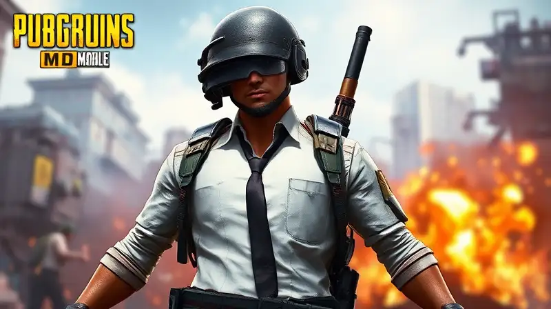 Personaje PUBG Mobile en batalla futurista