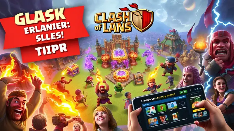 Batalla épica de Clash of Clans vibrante