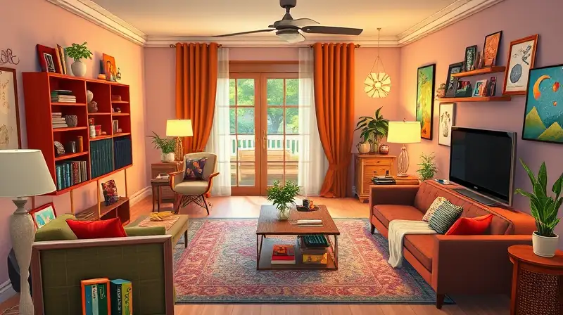 Sala Sims 4 acogedora