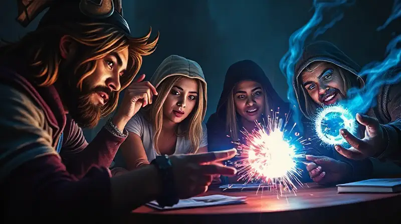 Equipo de juego concentrado en batalla épica