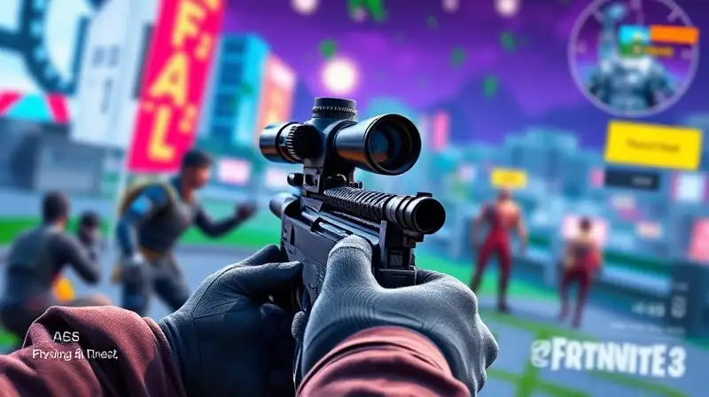 Jugador de Fortnite apuntando con mira