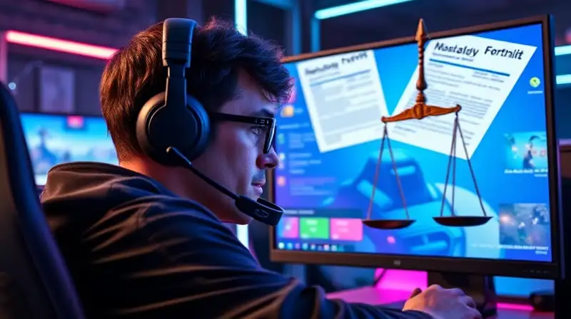 Gamer transmite Fortnite con ambiente futurista