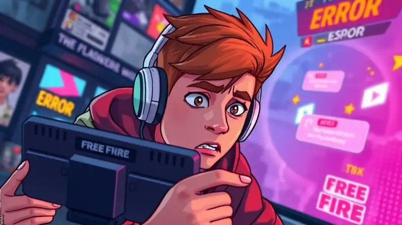 Joven gamer frustrado juega Free Fire intenso