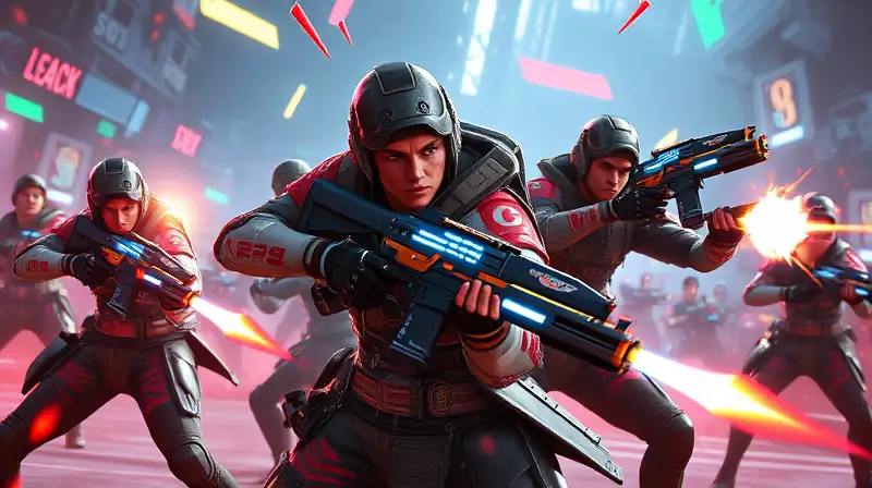 Escena futurista de batalla con Apex Legends