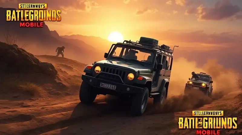 Vehículo PUBG Mobile en terreno accidentado