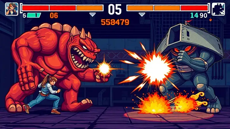 Jefe arcade dinámico con acción intensa