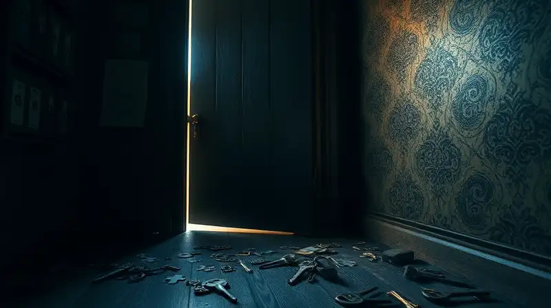 Habitación misteriosa con puertas y acertijos