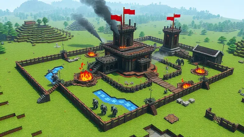 Base Minecraft protegida con trampas y guardianes