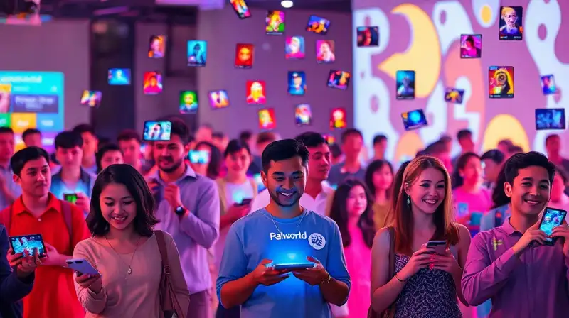 Personas conectadas en vibrante comunidad digital