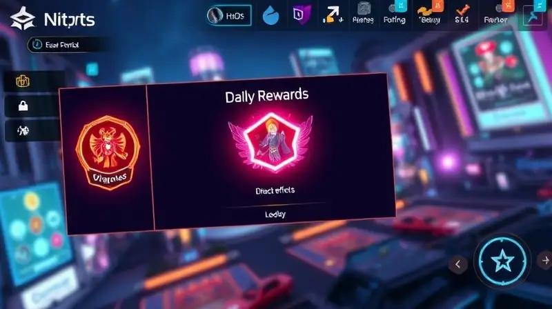 Interfaz fantástica con recompensas diarias brillantes