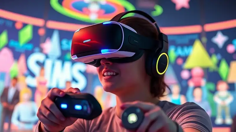 Persona con VR controla Sims en mundo digital