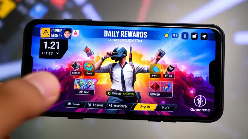 Pantalla de PUBG Mobile con recompensas diarias
