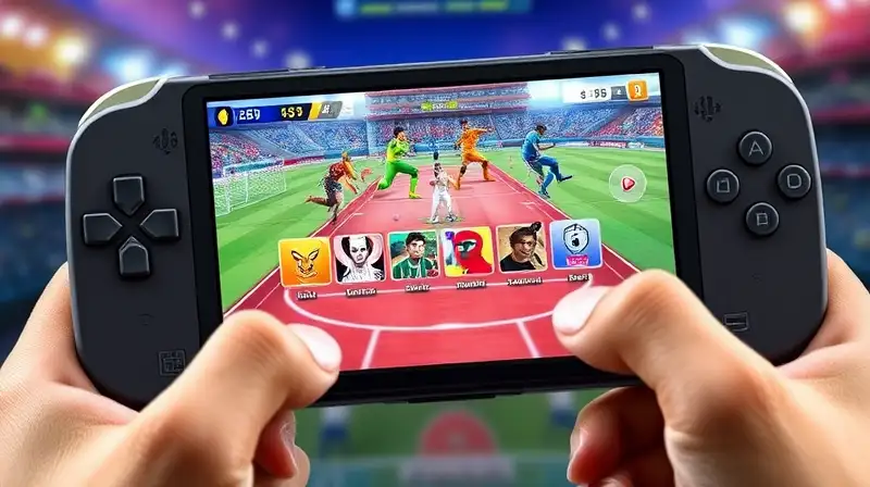 Consola portátil con juego deportivo vibrante