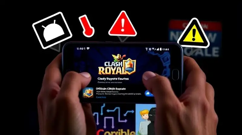 Smartphone muestra Clash Royale y riesgos digitales
