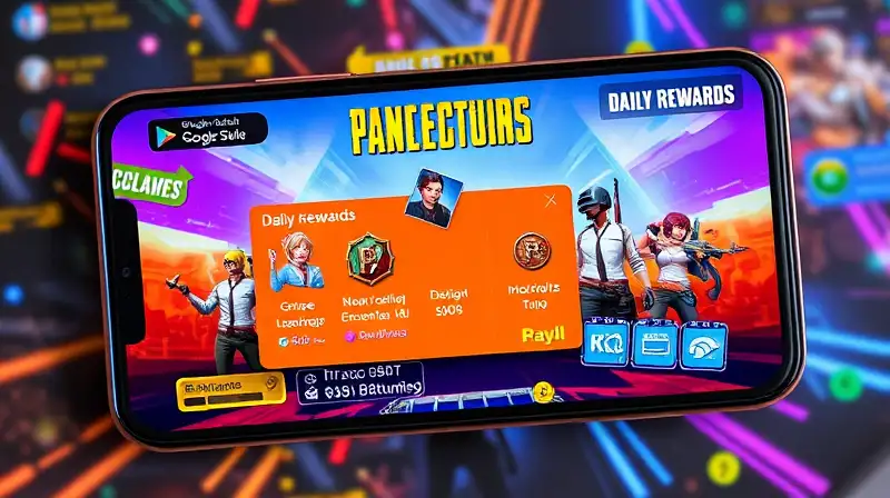 Pantalla móvil muestra recompensas diarias PUBG