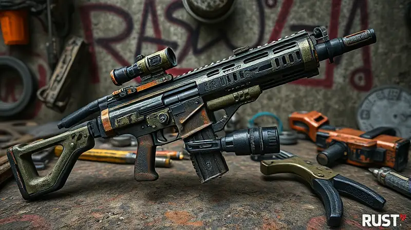 Armas pixeladas personalizadas en fondo apocalíptico