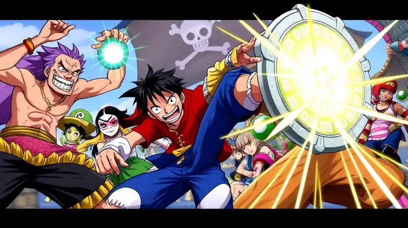 Personajes de One Piece en batalla épica