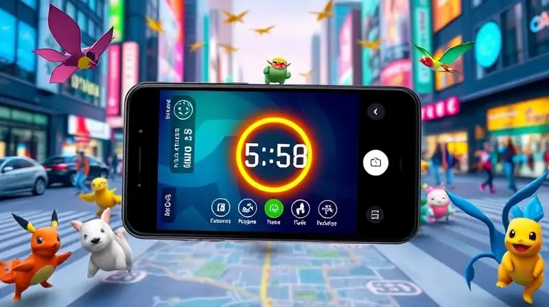 Smartphone con Pokémon GO y zonas horarias