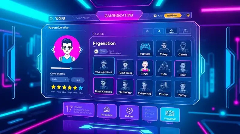 Interfaz futurista con personalización y diseño vibrante