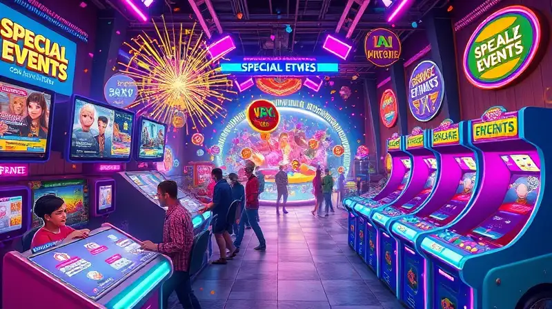 Juego arcade multijugador con eventos vibrantes
