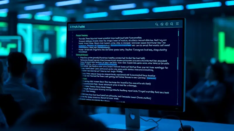 Pantalla futurista muestra actualizaciones técnicas detalladas