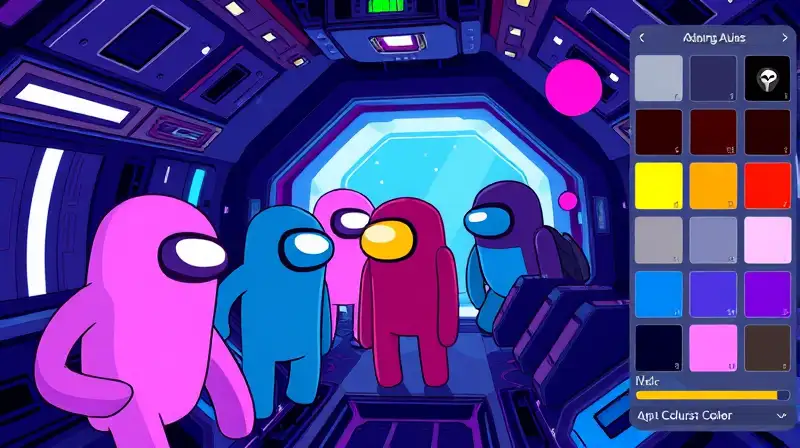 Personajes de Among Us con colores vibrantes