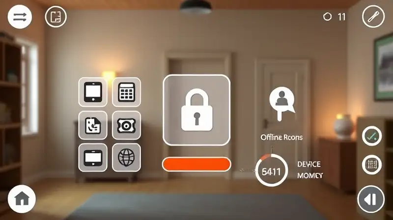 Interfaz de juego con modo offline y progreso