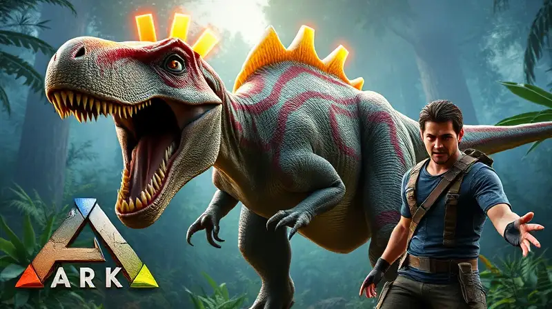 Dinosaurio y jugador evolucionan en ARK