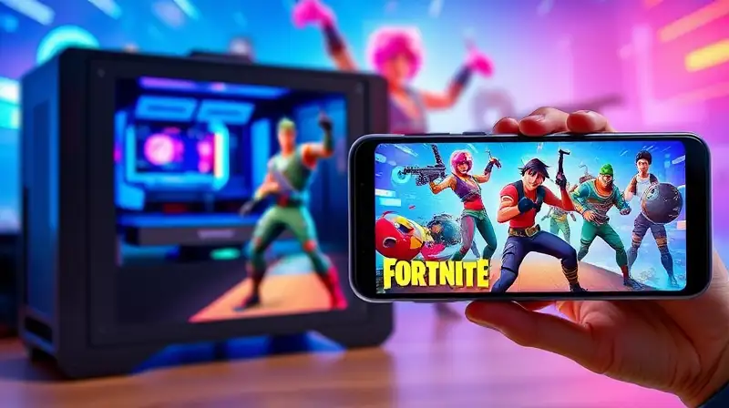 Juego Fortnite simultáneo en PC y móvil