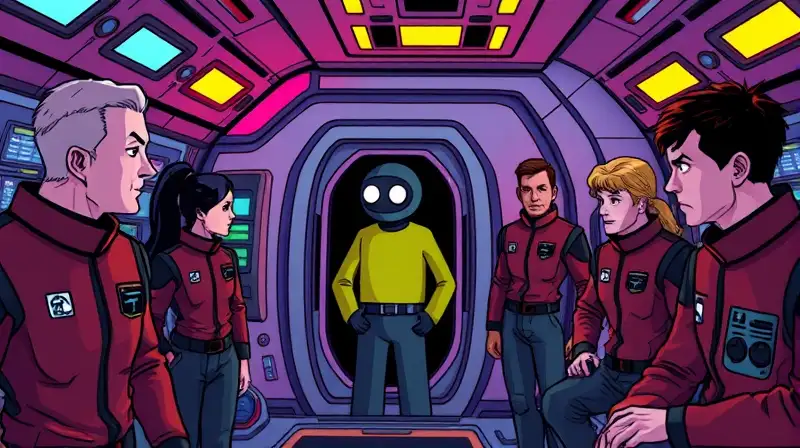 Personajes de Among Us en nave sospechosa