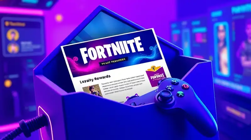 Bandeja digital vibrante con notificaciones de Fortnite
