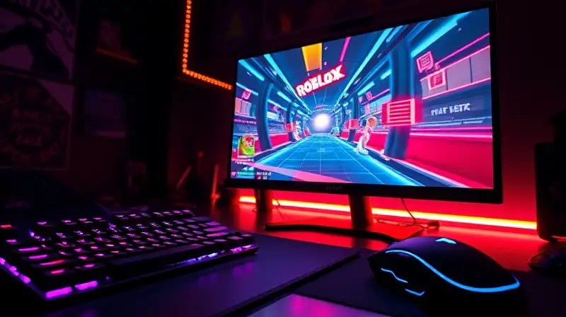 Setup gamer futurista con teclado mecánico