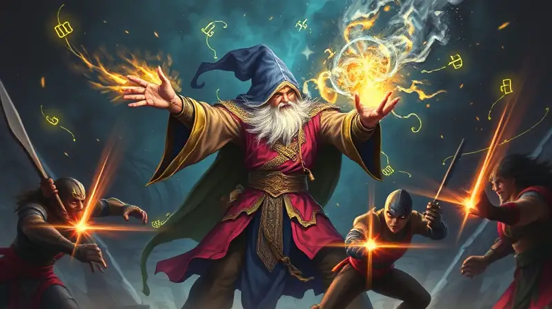 Un mago poderoso lanza un ataque múltiple