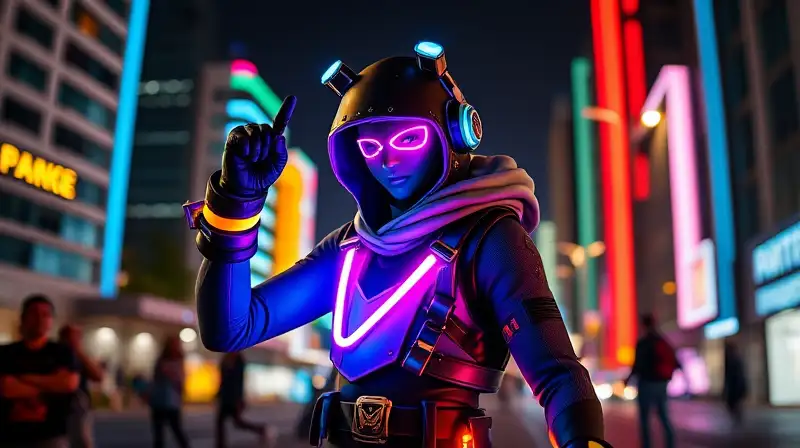 Cosplay futurista con luces LED vibrantes