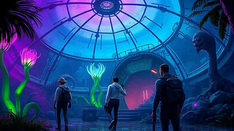 Exploradores enfrentan criaturas mutantes en bio-cúpula