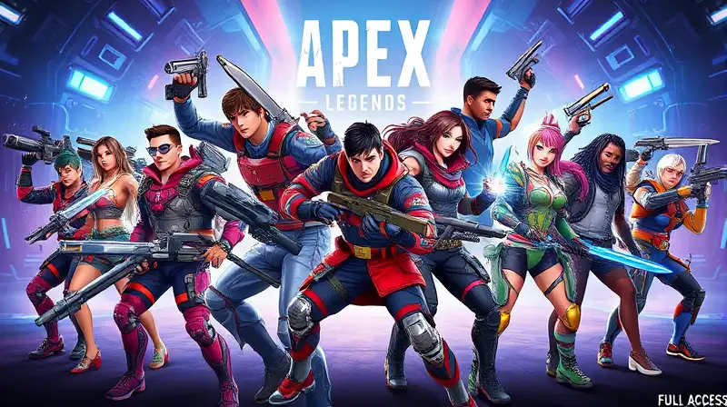 Personajes de Apex Legends en acción futurista