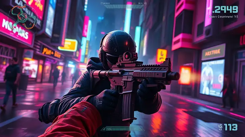 Jugador hábil en batalla táctica futurista